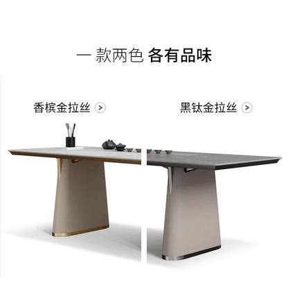 Rock plate tea table Tea table Italian simple office living room Kung Fu big light luxury modern senior sense home tea table