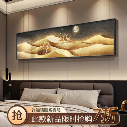 Light luxury and high sense back to Jinshan bedroom bed decoration painting atmospheric high-end landscape scenery room living room hanging picture