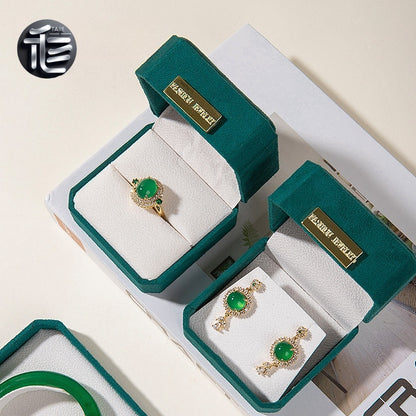 Christmas Jewelry Gift Box – Festive Velvet Ring & Necklace Box, Holiday Present for Her