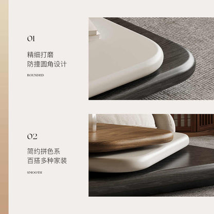 Ancient modern minimalist rotating folding coffee table Small household living room lacquered panel coffee table