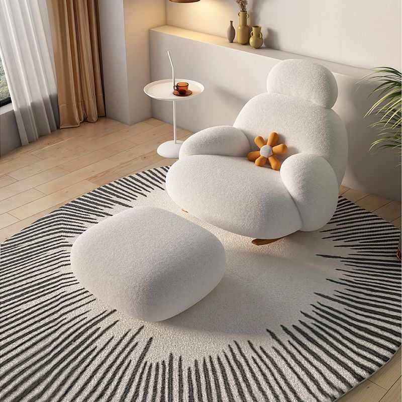Rocking chair Home balcony lounge chair lounge chair living room sofa chair Internet celebrity single sofa lazy chair big white rocking chair