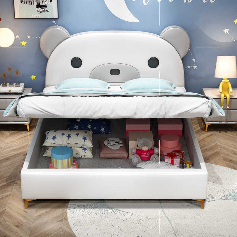 Light luxury creative Panda leather bed Children's bed Boy teenage bedroom Nordic girl Princess bed furniture set