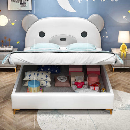 Light luxury creative Panda leather bed Children's bed Boy teenage bedroom Nordic girl Princess bed furniture set