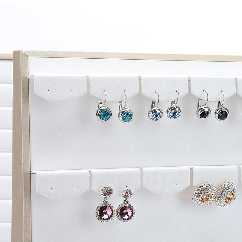 Inclined Jewelry Display Tray: Rings, Earrings, Necklaces, Pendants – Dual Position Stand