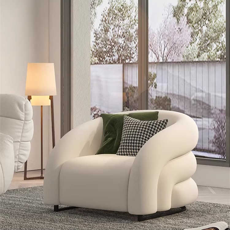 Simple casual single chair small apartment living room Creative designer rainbow chair bedroom balcony lazy sofa