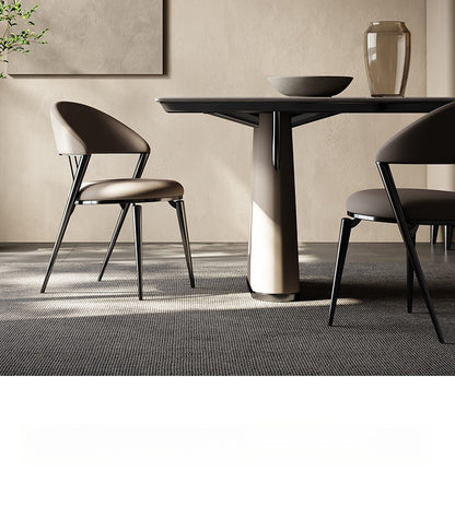 Designer Italian leather dining chair