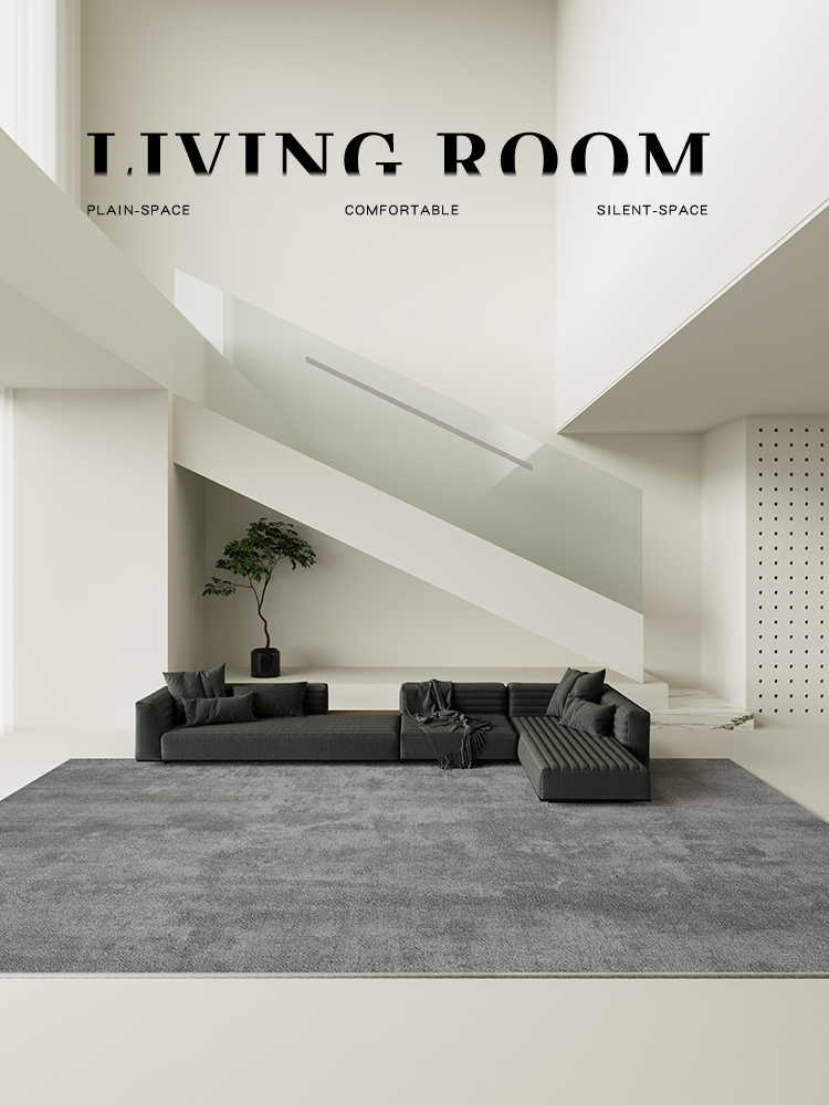 Grey carpet living room light luxury high-end high-end washable rub home sofa floor mat