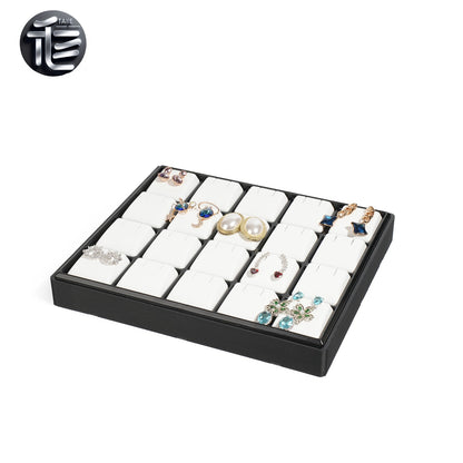 Stackable Plastic Jewelry Display Tray Organizer: 12 or 20 Slot Ring Stud Necklace Storage