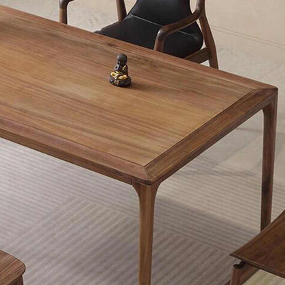 New Chinese solid wood tea table and chair combination modern simple walnut color tea table Zen kung fu tea room tea house tea table