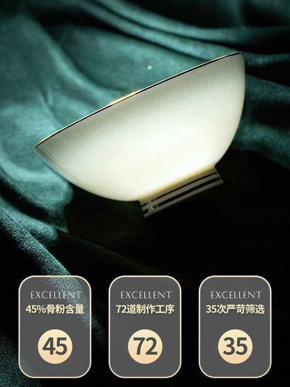 Underglaze color bowl home rice bowl set home bone China tableware light luxury plate