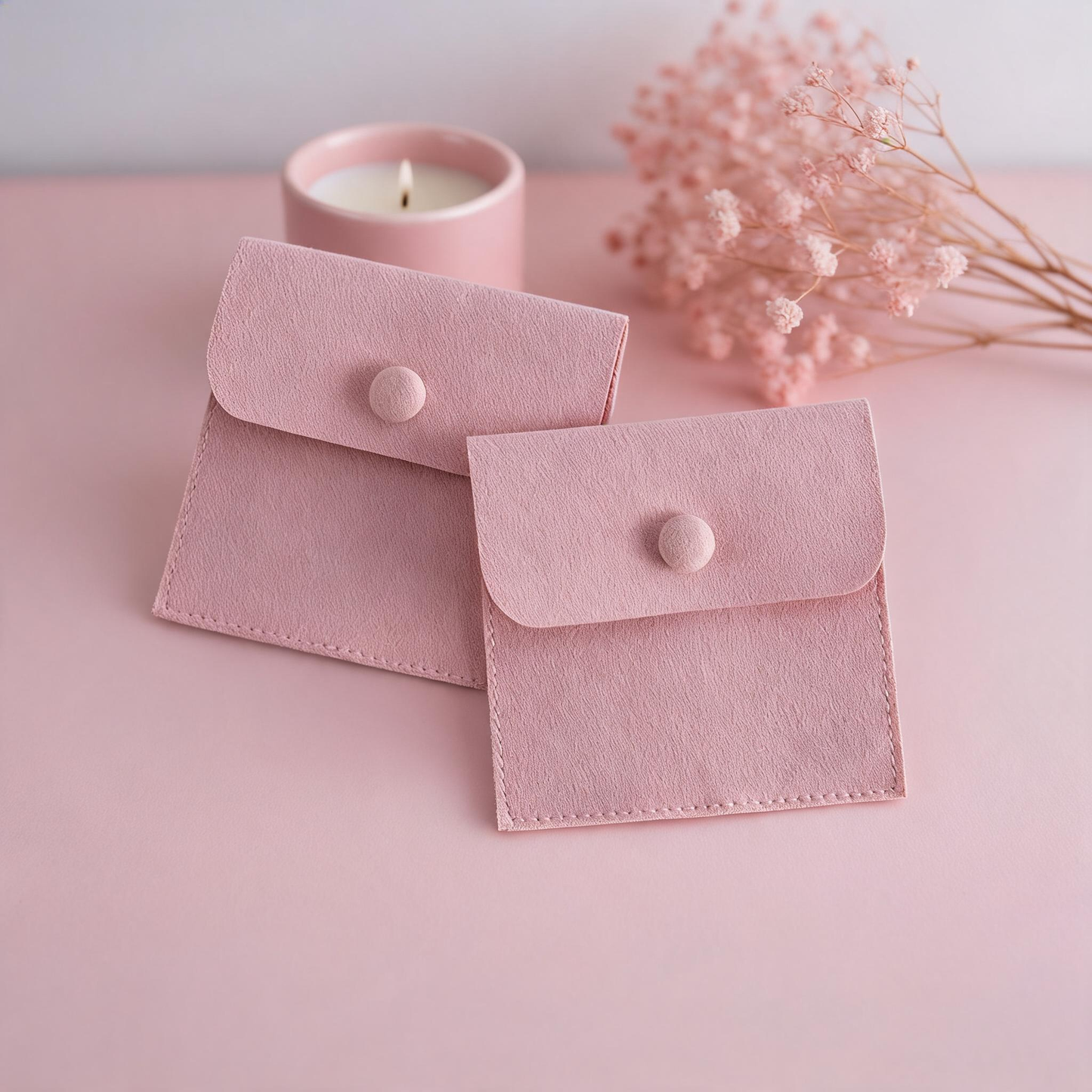 50pcs Custom Suede Jewelry Pouches, Personalized Logo Drawstring Bags, Soft Touch Gifts