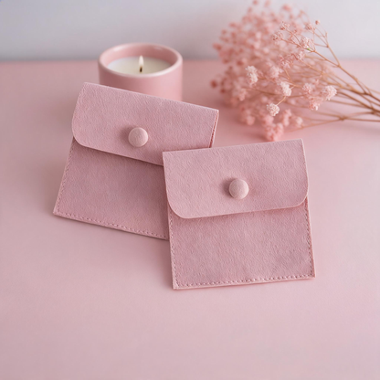 50pcs Custom Suede Jewelry Pouches, Personalized Logo Drawstring Bags, Soft Touch Gifts