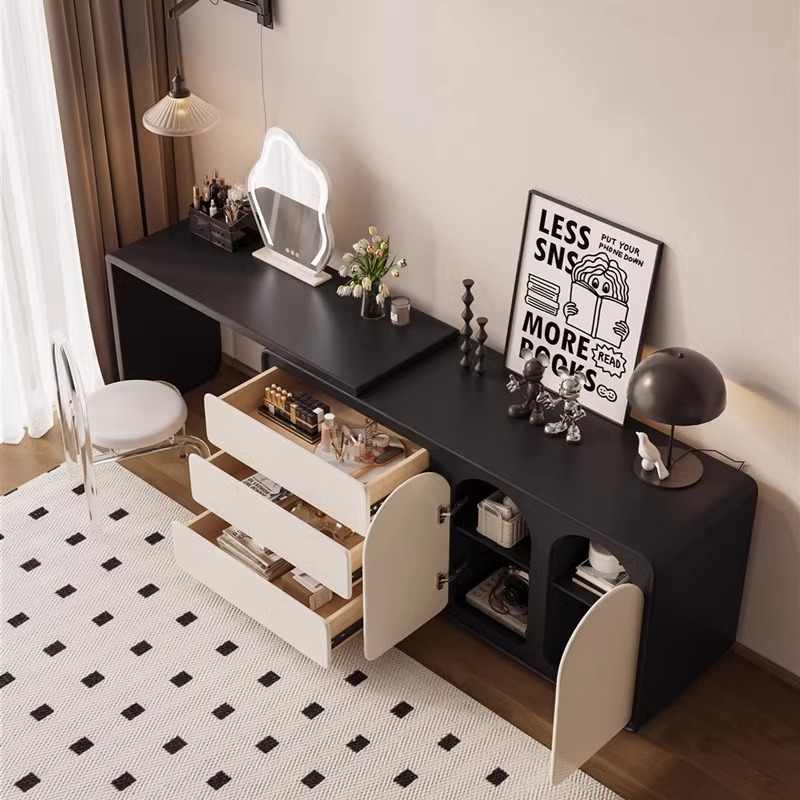 French black dresser bedroom black and white simple makeup table new makeup table designer bucket cabinet one retro