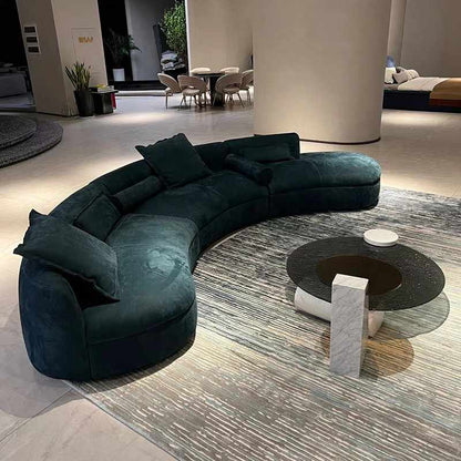 Italian light luxury creative curved corner semi-circle combination leather sofa living room high-grade reception size villa