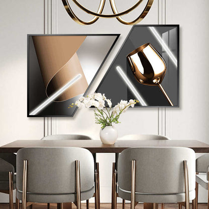 Modern dining room double decorative painting light luxury kitchen dining room hanging painting atmospheric corridor corridor simple murals