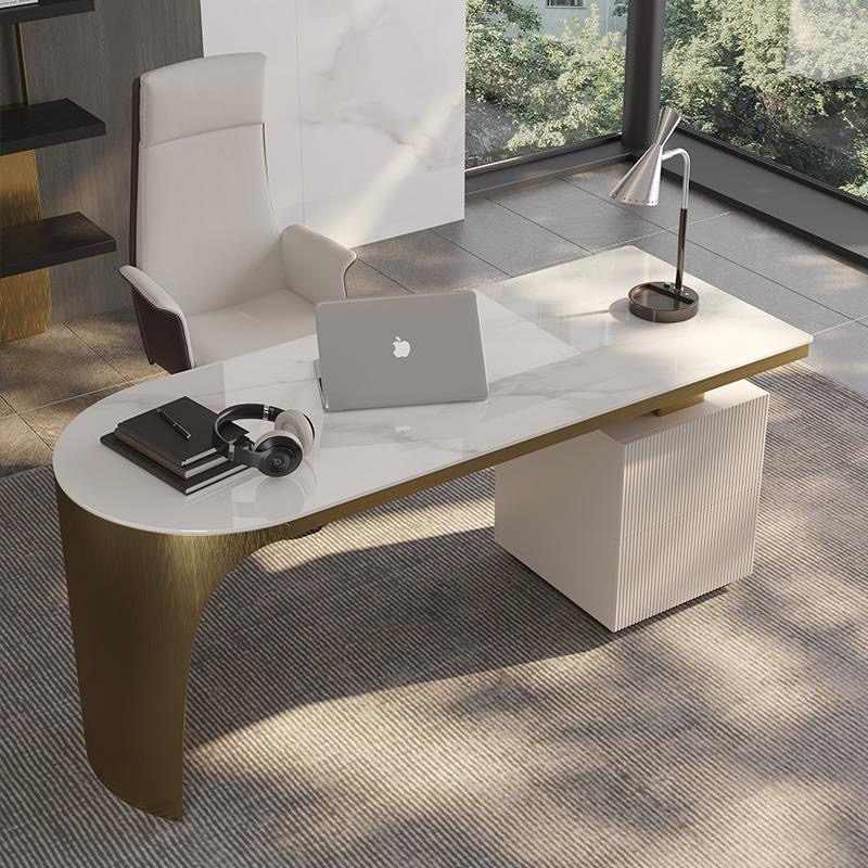 Light luxury desk Italian minimalist Nordic study desk modern simple office computer writing desk bookcase