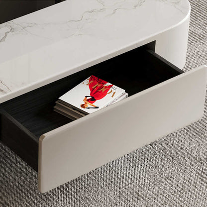 Italian simple rock panel tea table 46 Italian small living room can lift storage tea table household multi-functional tea table