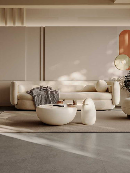 Simple modern coffee table net red living room cream coffee table cat claw small apartment light luxury style combination of new round
