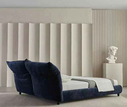 Italian minimalist high-end light luxury bedroom furniture modern simple style designer original petal fabric double bed