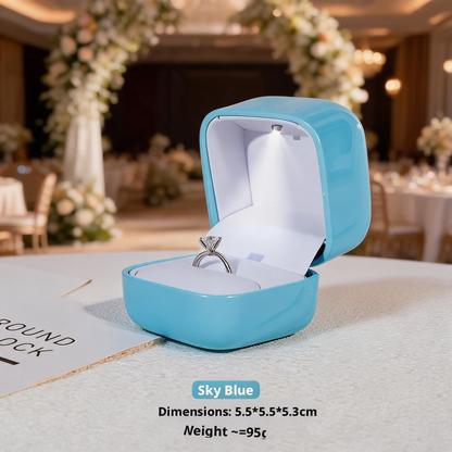 10PCS Jewelry Organizer Box with LED Light, Locking plastic Case for ring