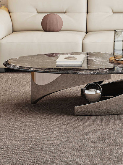 Calx microcrystalline stone coffee table living room modern simple small apartment new Italian minimalist round coffee table Nordic oval