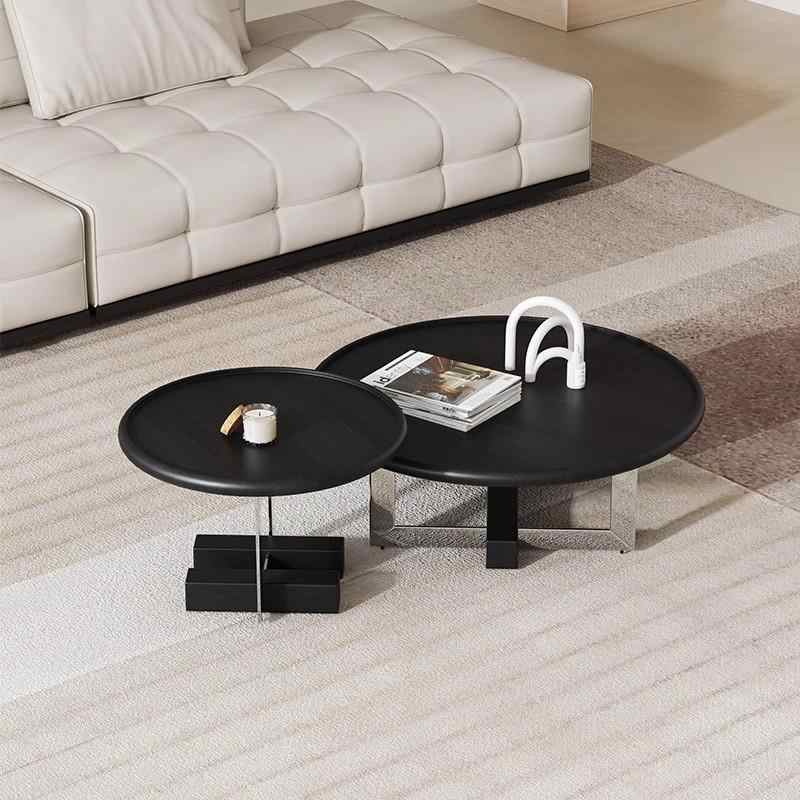 Living room home size round table Italian simple small apartment designer high and low combination tea table