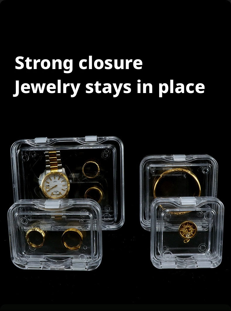 5pcs Clear PS Jewelry Display Box, Floating Gemstone Storage Case, Acrylic Packaging for Rings Earrings