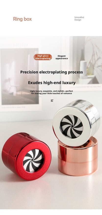 2PCS Plated plastic Ring Box, Unique Wedding Ring Case, Gift for Her