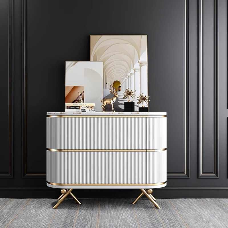 Italian minimalist rock panel side cabinet