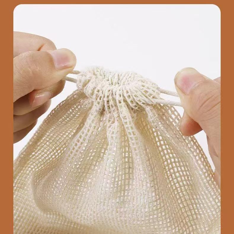 100PCS Cotton Mesh fabric Bags for Jewelry, Personalized Gift Pouch Packaging, Natural Fabric Drawstring Organza