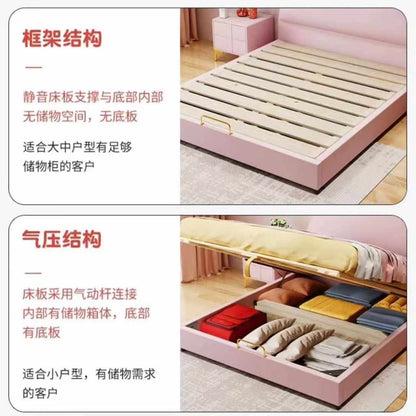 Princess bed girl pink bed modern simple girl bedroom creative net celebrity children's bed girl love solid wood bed