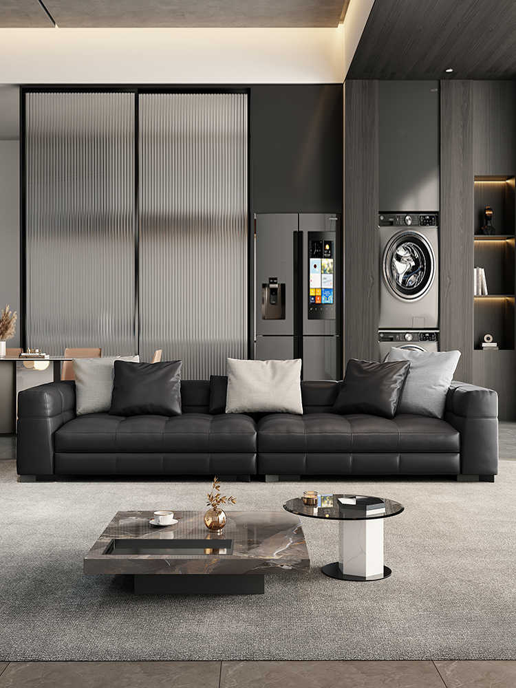 Italian minimalist leather sofa designer head layer cowhide living room modern simple BLAZER sofa