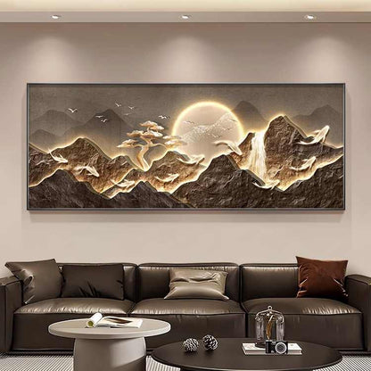 Cornucopan living room decorative painting landscape painting with back-up picture sofa background wall hanging painting light luxury high sense murals