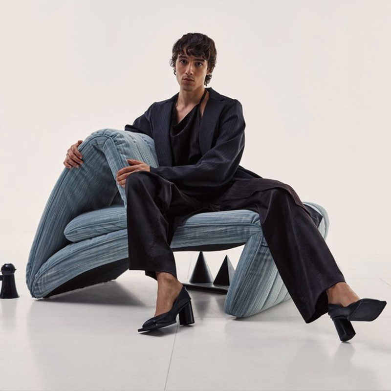 Barcelona single sofa chair designer balcony living room bedroom multi-functional lounge chair Fist chair leather