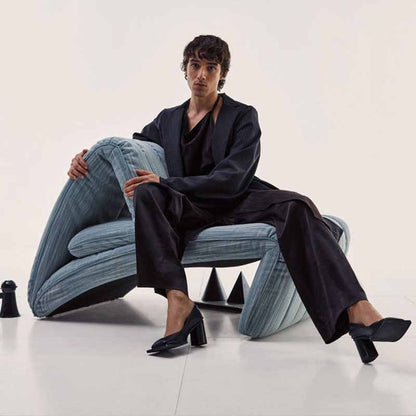 Barcelona single sofa chair designer balcony living room bedroom multi-functional lounge chair Fist chair leather
