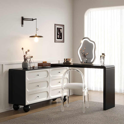 Xin Bai all solid wood dressing table bedroom modern simple makeup table bucket cabinet integrated storage cabinet paint