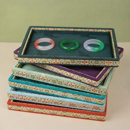 Jacquard Fabric Tray with Embossed Pattern for Jewelry and Tea Display