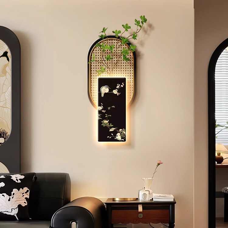 Song Dynasty aesthetics with light porch wall decoration painting new Chinese living room sofa background wall hanging painting Chinese style retro painting