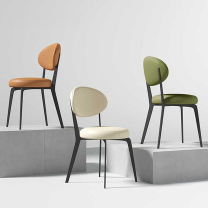 French cream style white minimalist dining chair