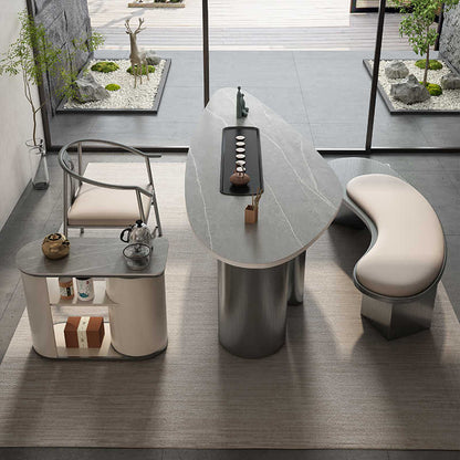 Modern high-end light luxury tea table villa luxury tea table Office reception room advanced sense kung fu tea table