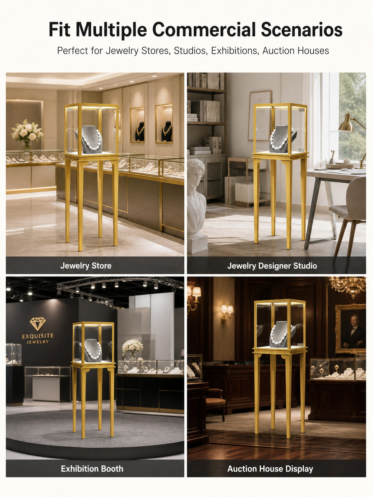 Glass Countertop Display Case for Jewelry Store Metal Showcase metal with paint Jewelry cabinet