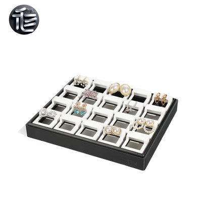Stackable Plastic Jewelry Display Tray Organizer: 12 or 20 Slot Ring Stud Necklace Storage