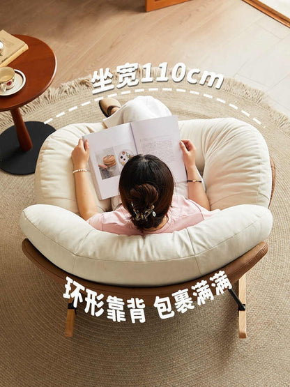 Antique single sofa chair balcony living room home lounge lounger Lazy designer eggshell snail rocking chair