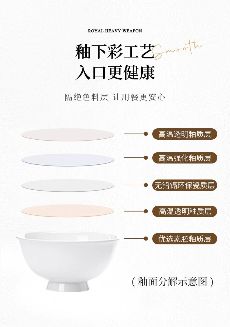 Underglaze color tableware Jingdezhen ceramic advanced sense light luxury bone China bowl dish dish set home