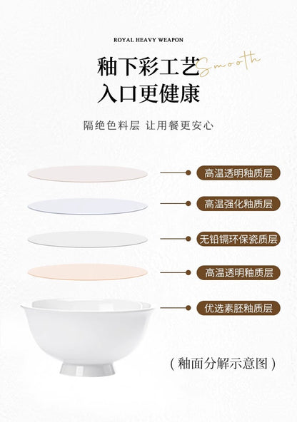 Underglaze color tableware Jingdezhen ceramic advanced sense light luxury bone China bowl dish dish set home