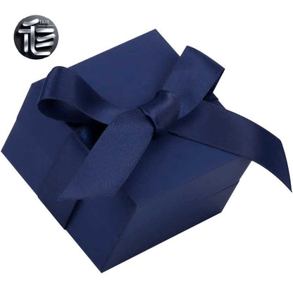 5pcs Navy Blue Jewelry Box, Ribbon Bow, Velvet Insert, Ring Bracelet Packaging
