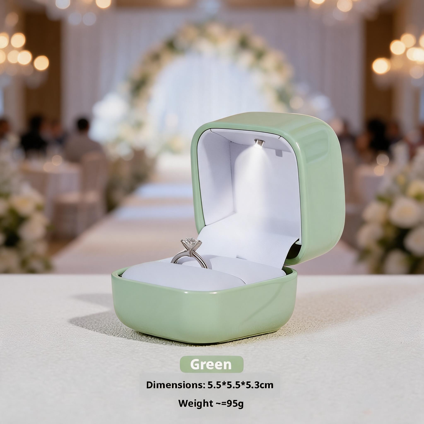 10PCS Jewelry Organizer Box with LED Light, Locking plastic Case for ring