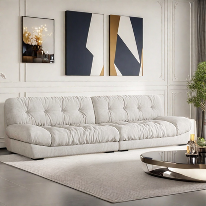 Cloud sofa cream style straight row three small living room modern simple anti-cat claws down fabric sofa