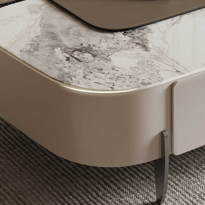 Italian simple rock panel tea table 46 Italian small living room can lift storage tea table household multi-functional tea table