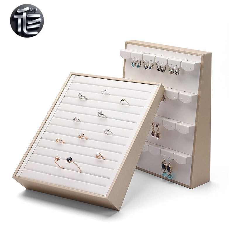Inclined Jewelry Display Tray: Rings, Earrings, Necklaces, Pendants – Dual Position Stand